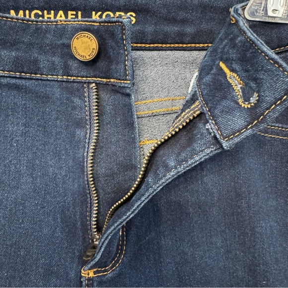 👖 Michael Kors Womens 10 Skinny Jeans Dark Wash Stretch Mid Rise Denim Pants - Picture 4 of 7